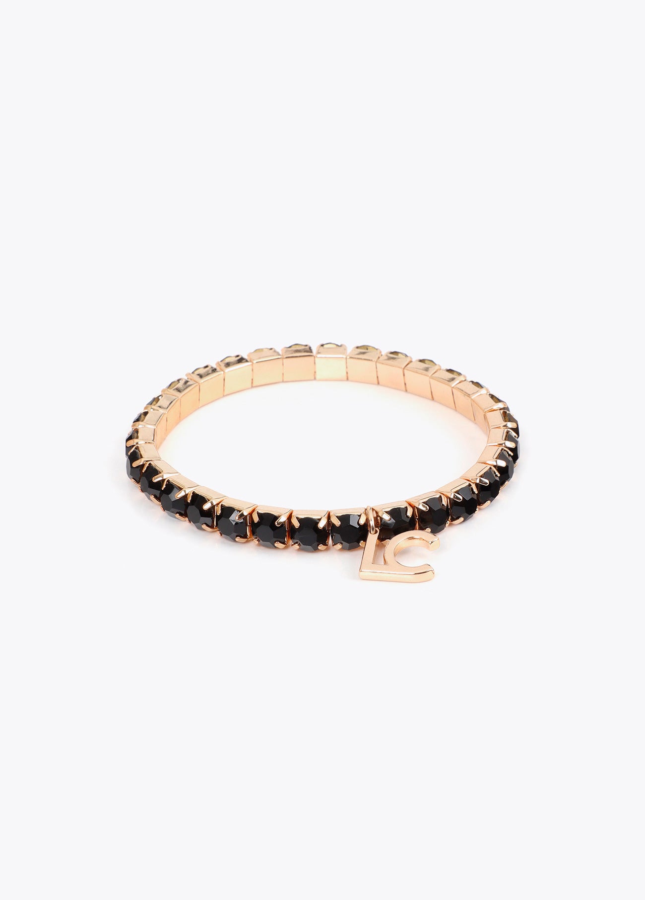 lf2603014-Set of custom lacquered elastic bracelets-Orange-Black