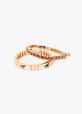 lf2603014-Set of custom lacquered elastic bracelets-Metal-Brown
