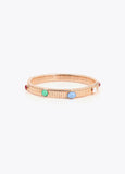 lf2603015-Embossed texture bracelets with inlays-Metal-Multicolor