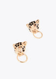 lf2603022-Leopard chain and hoop combined earring-Gold