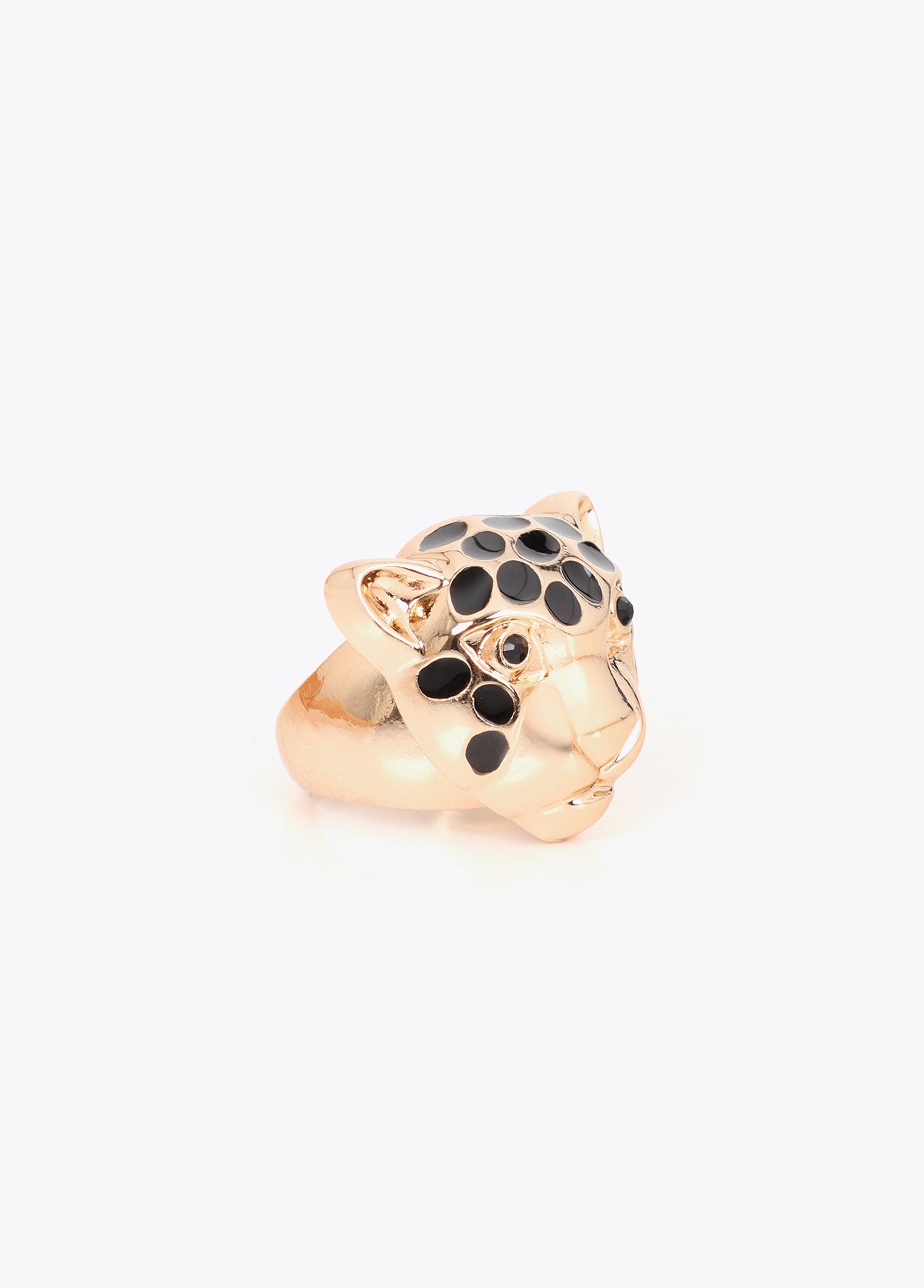 lf2603025-Leopard head ring-Gold