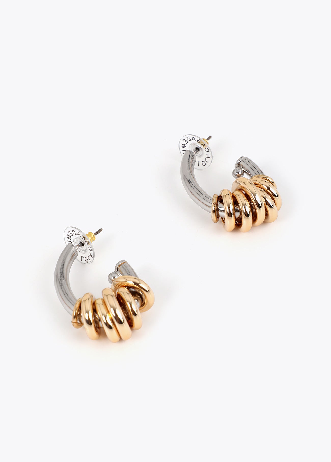 lf2603051-Two-tone hoop earring-Metal-Metal