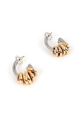 lf2603051-Two-tone hoop earring-Metal-Metal