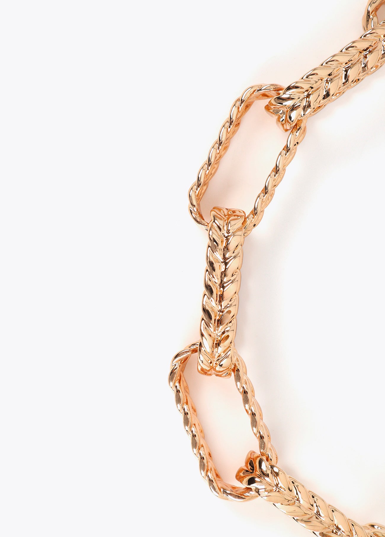 lf2603061-Textured chain necklace-Gold