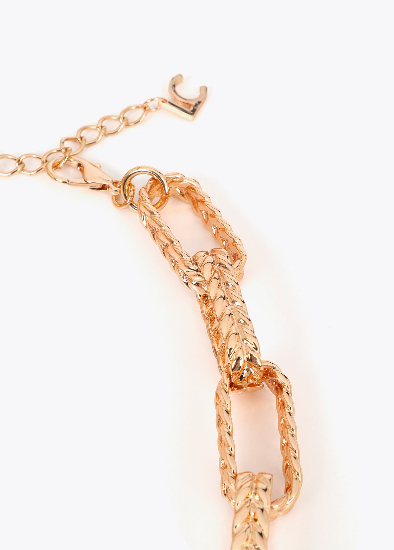 lf2603061-Textured chain necklace-Gold