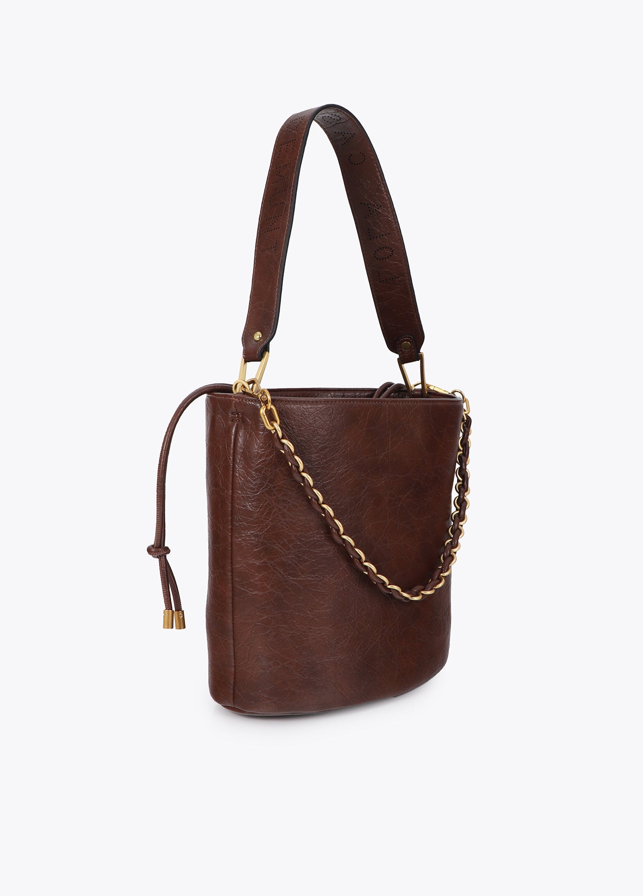 lf2604013-Textured leather effect shopper-Brown