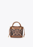 lf2604016-Combined bucket bag with leather effect and animal print-Brown-Black