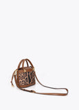 lf2604016-Combined bucket bag with leather effect and animal print-Brown-Black