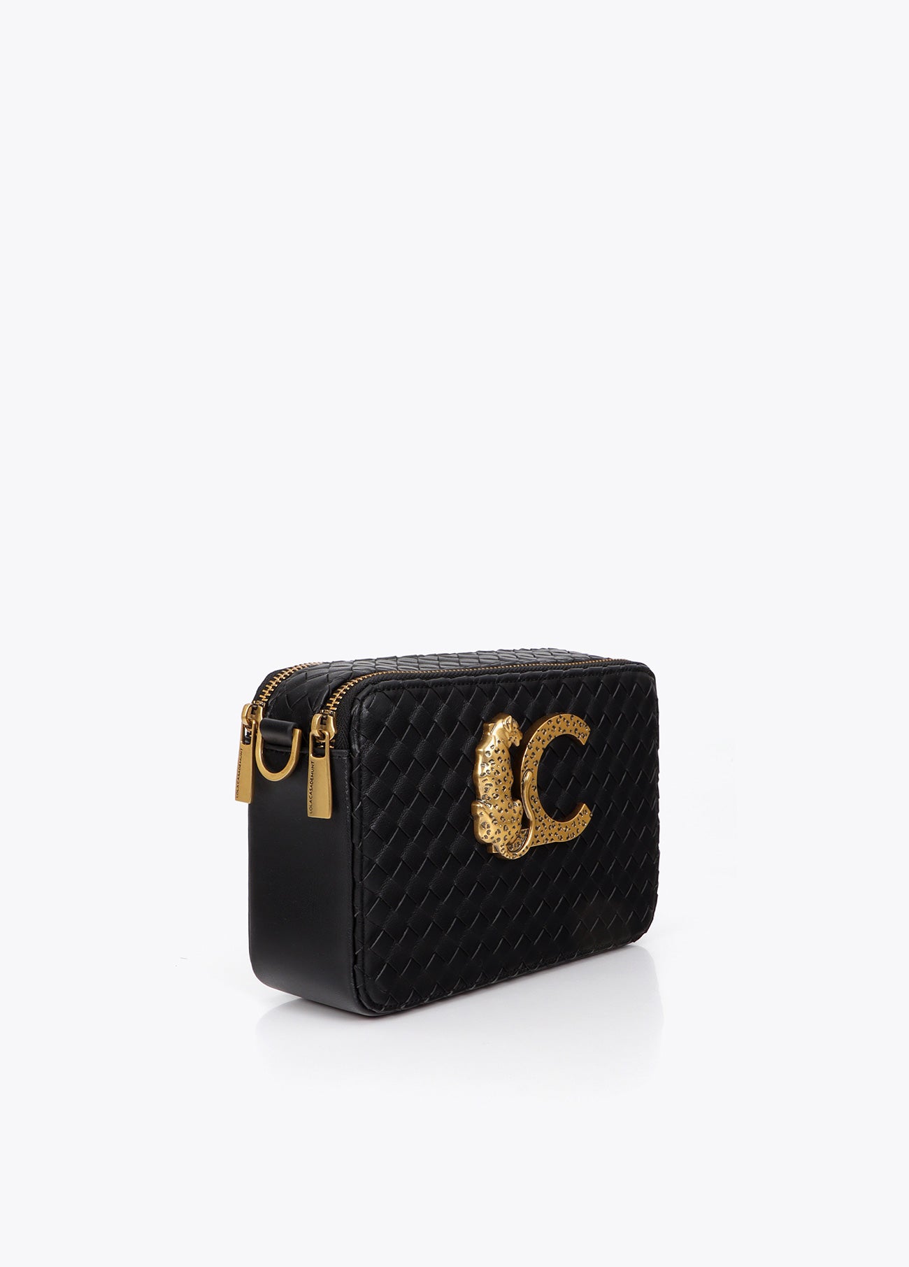 lf2604019-Crossbody bag braided material-Black