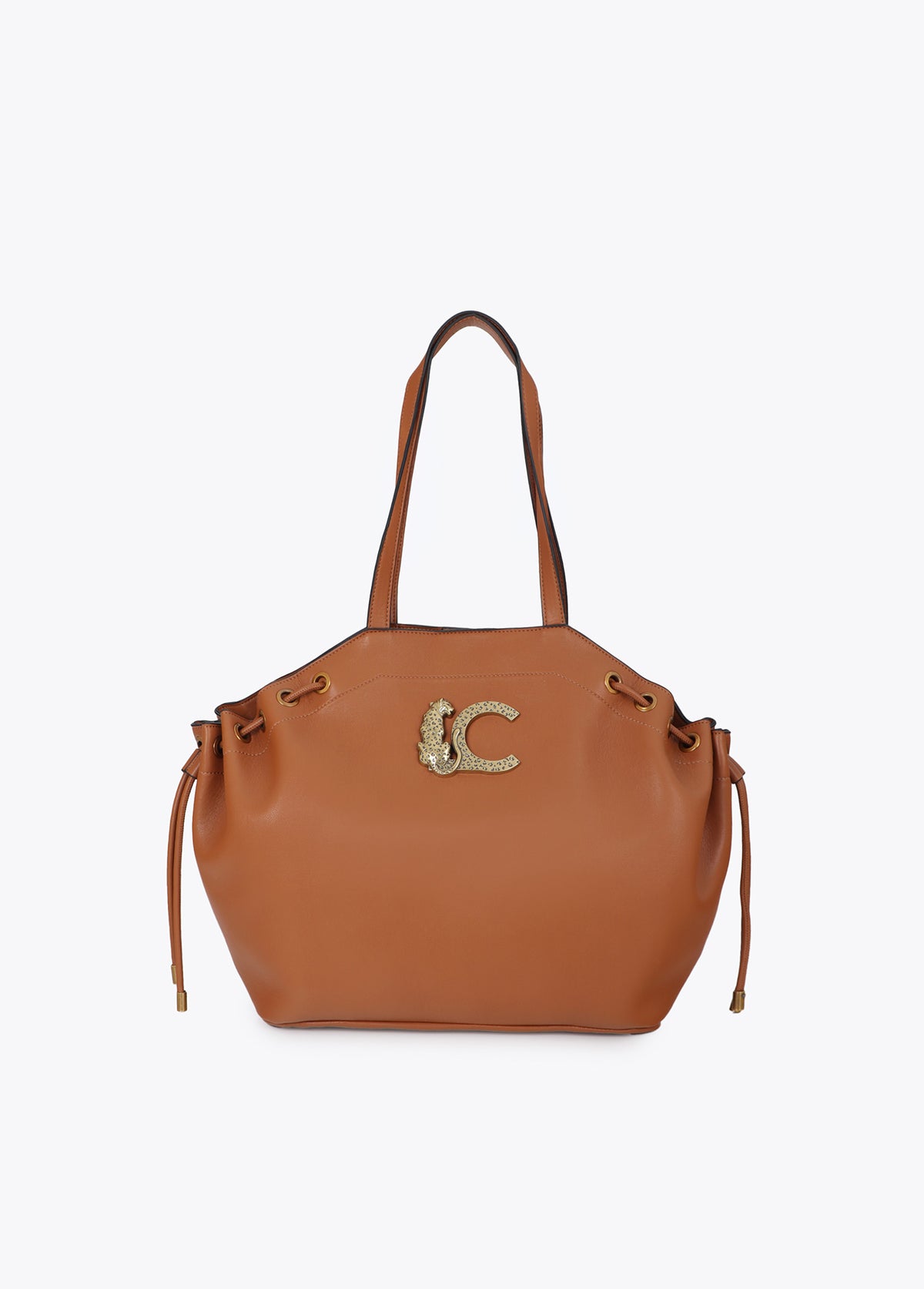 lf2604021-Shopper with adjustable chain detail-Brown