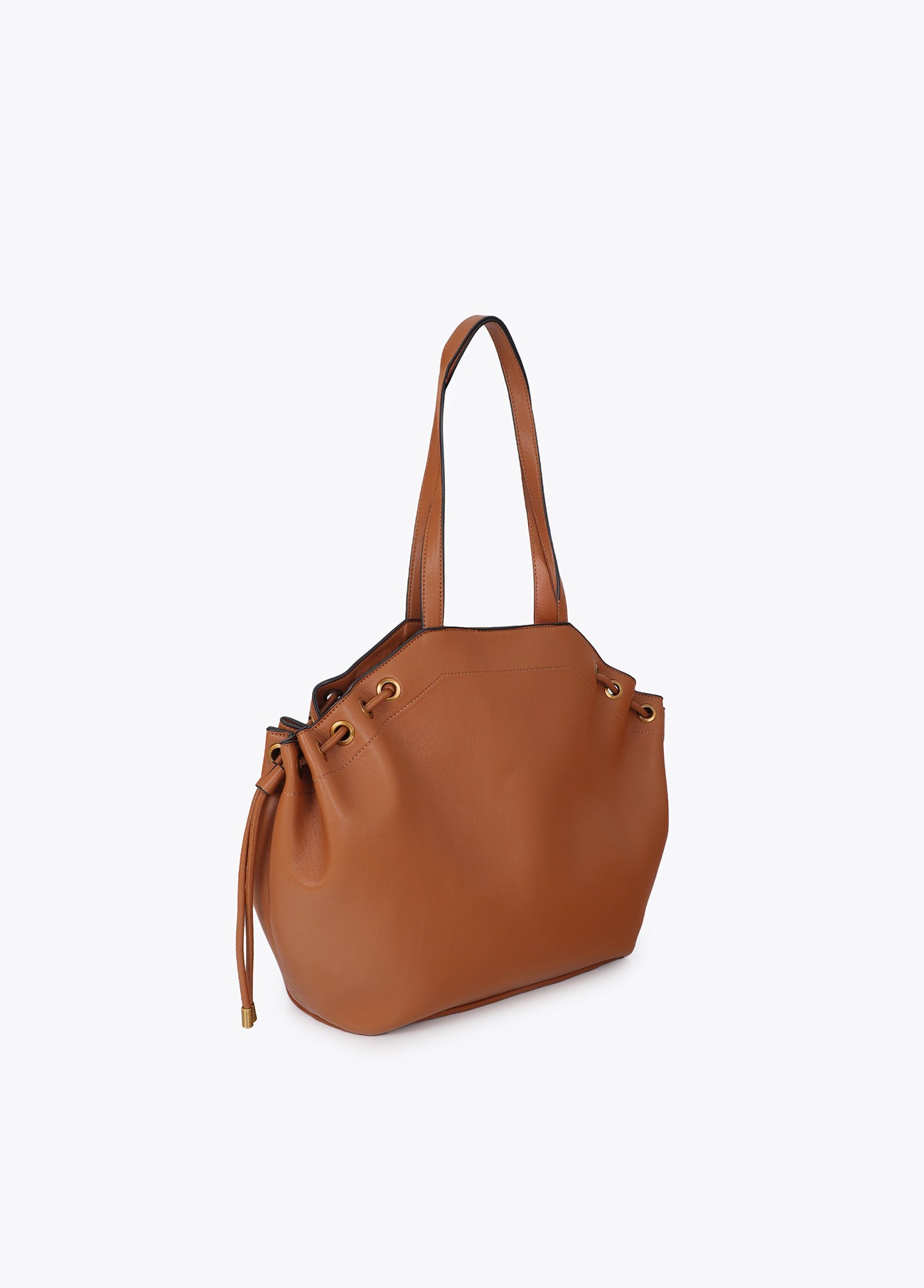 lf2604021-Shopper with adjustable chain detail-Brown