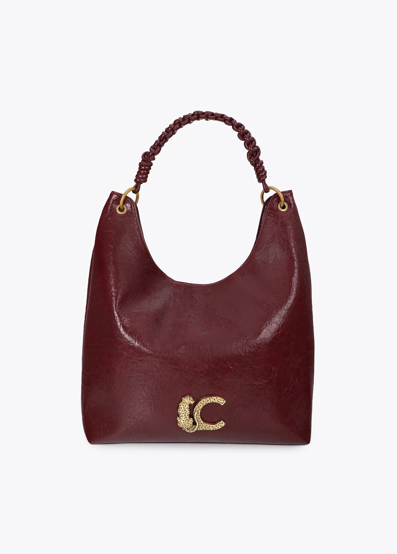 lf2604026-Shopper with braided handle detail-Bordeaux