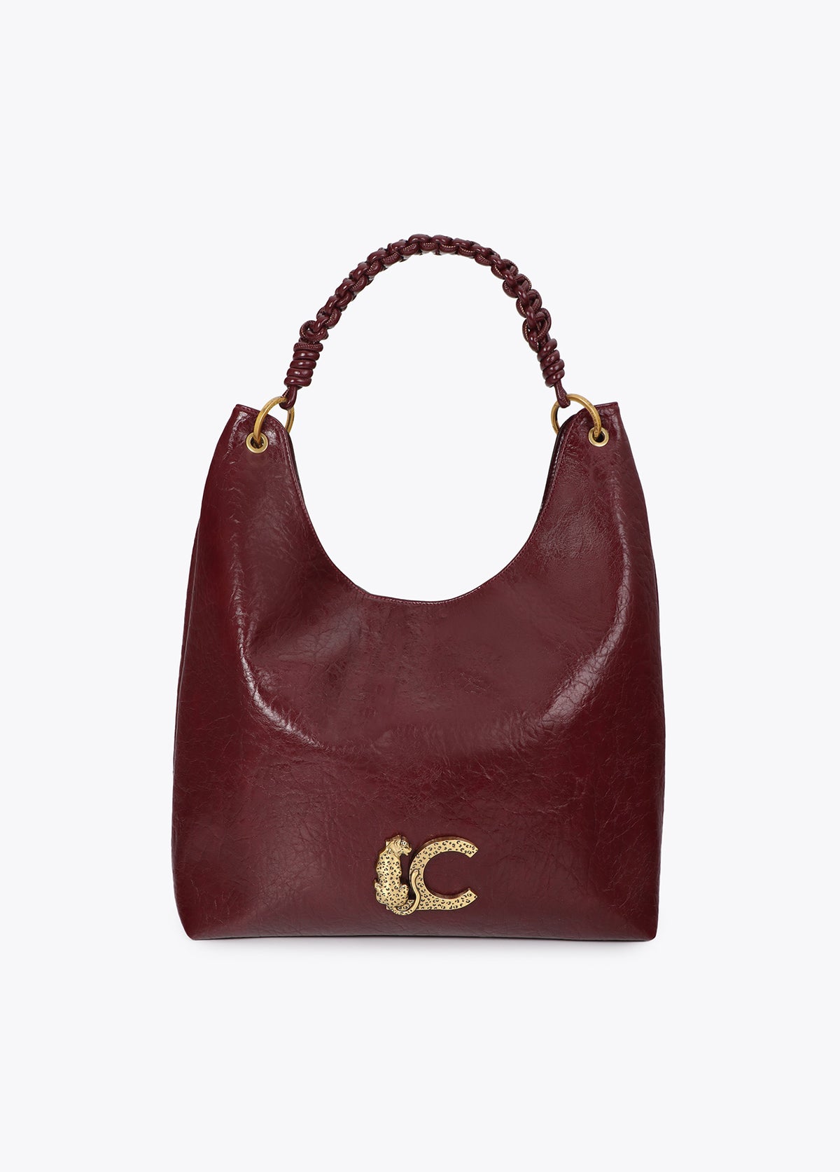 lf2604026-Shopper with braided handle detail-Bordeaux