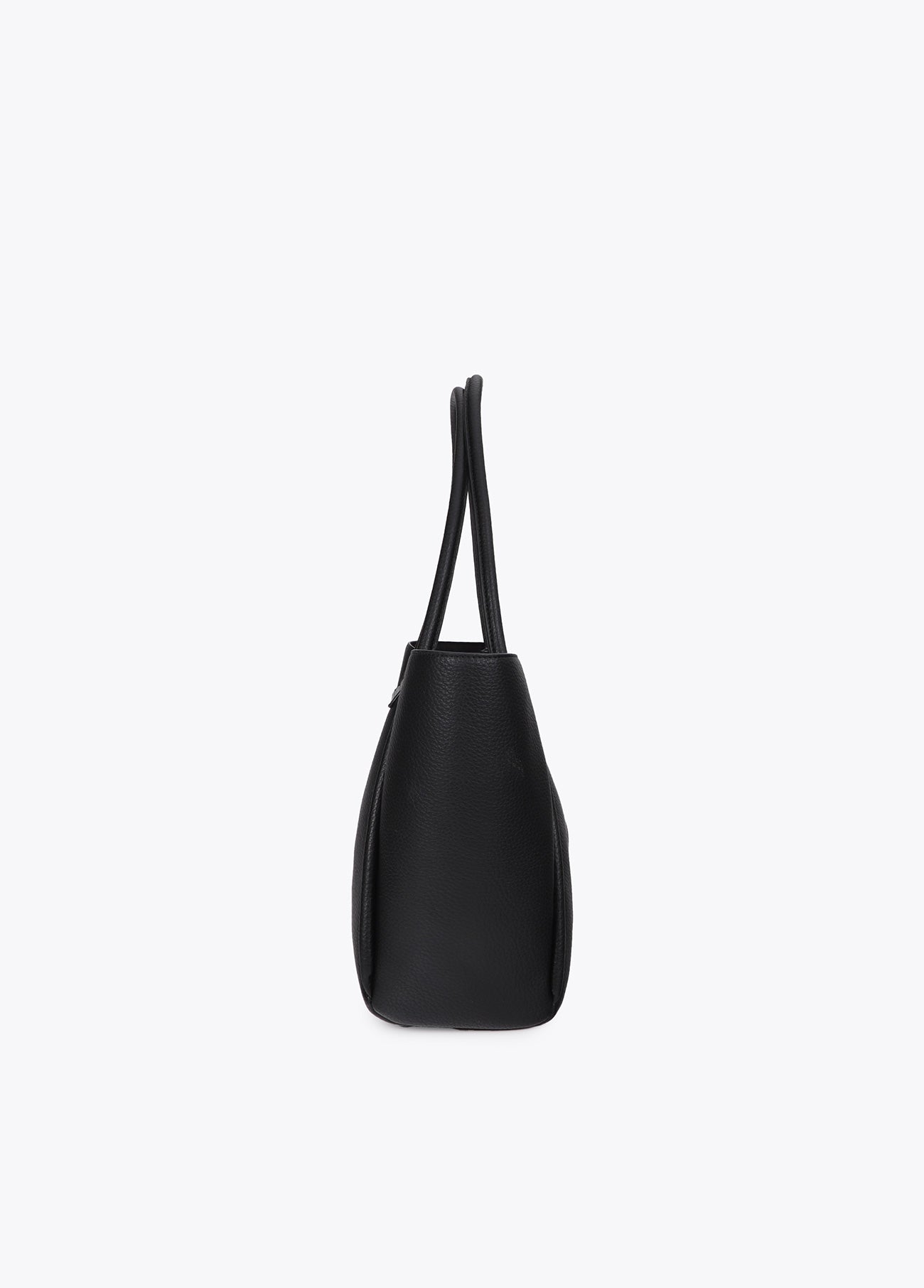 lf2604031-Leather effect shopper detail metal closure-Black