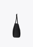 lf2604031-Leather effect shopper detail metal closure-Black