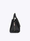 lf2604039-Leather-effect shopper with contrasting pendant-Black