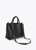 lf2604039-Leather-effect shopper with contrasting pendant-Black