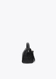 lf2604040-Wrinkled leather effect shoulder bag-Black
