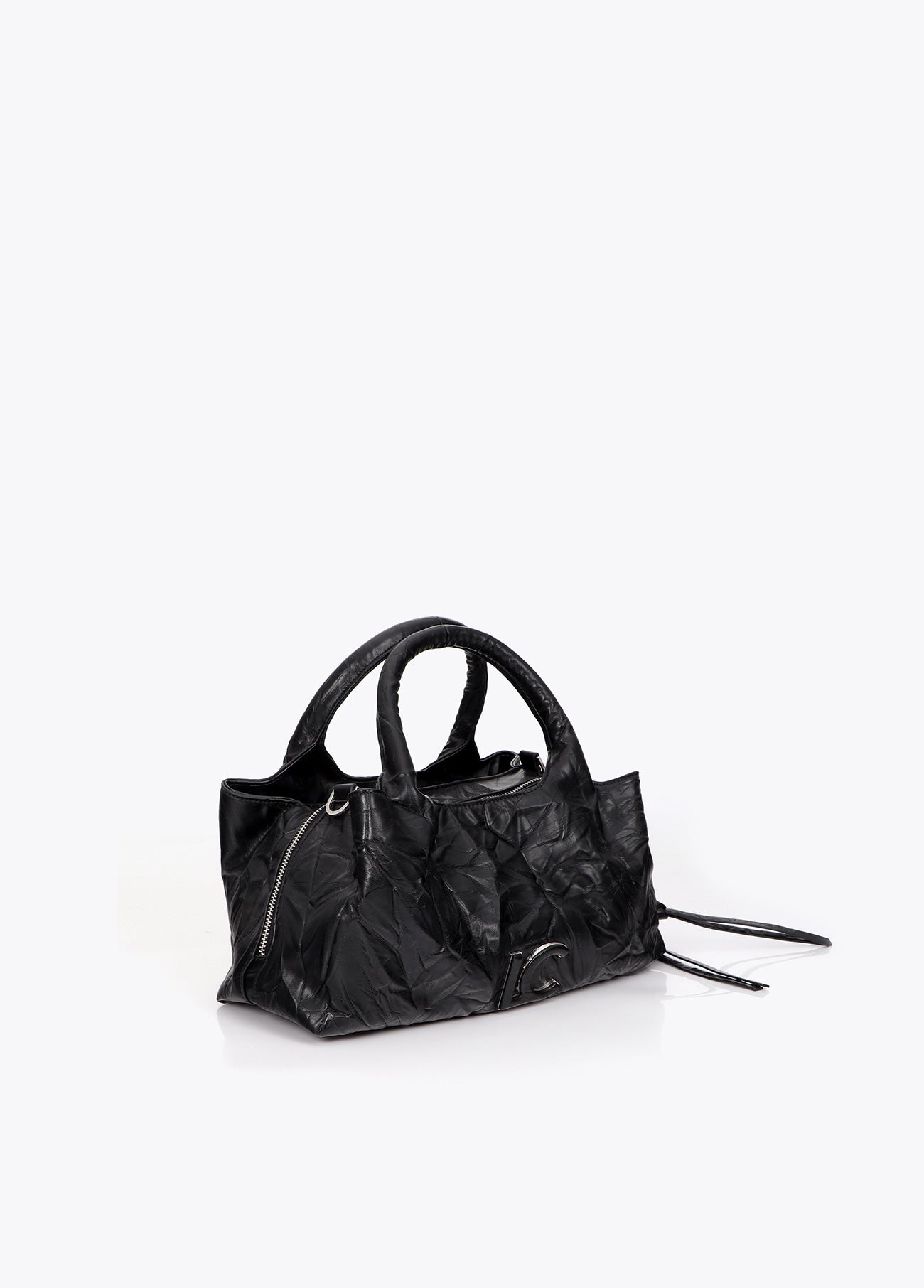 lf2604041-Bowling with wrinkled skin effect-Black