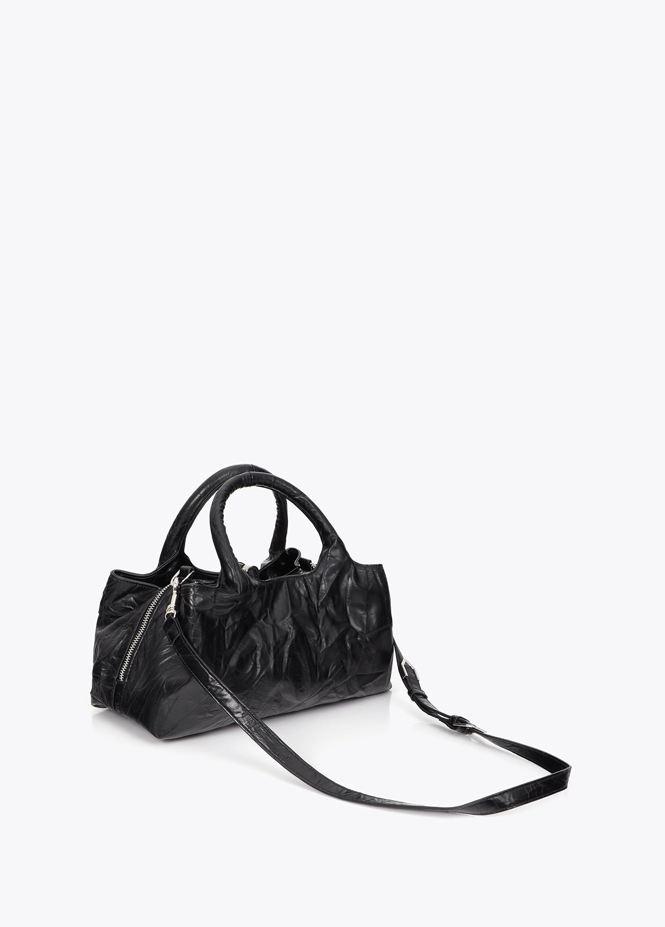 lf2604041-Bowling with wrinkled skin effect-Black