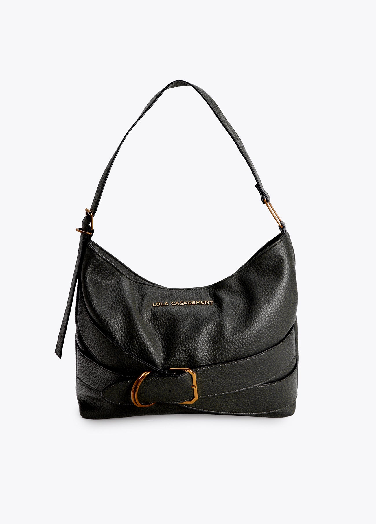 lf2604042-Hobo with belt detail-Black