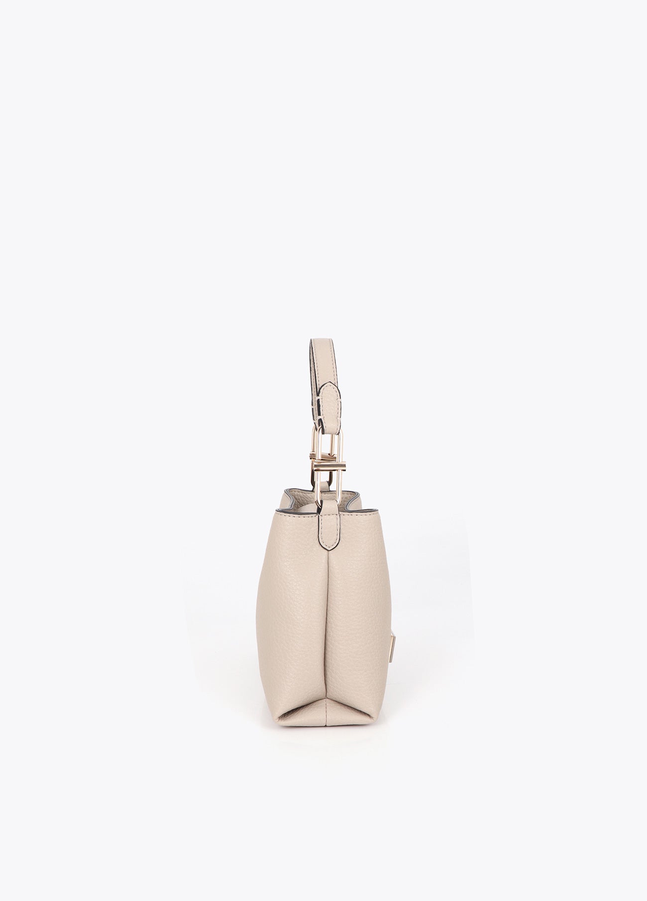 lf2604049-Matching logo faux leather shoulder bag-Ecru
