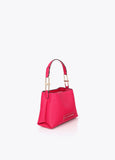 lf2604049-Matching logo faux leather shoulder bag-Fuchsia