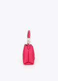 lf2604049-Matching logo faux leather shoulder bag-Fuchsia