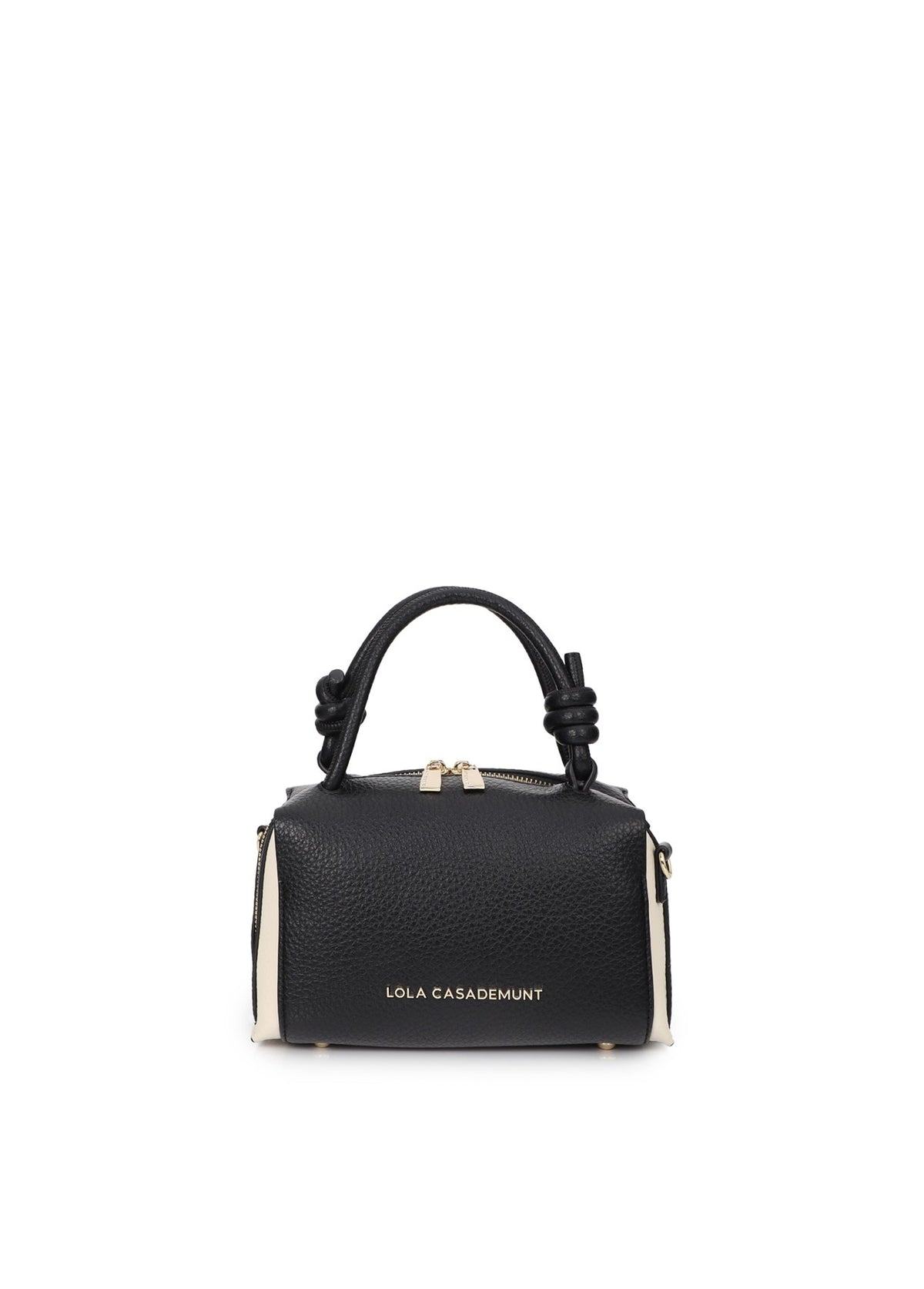 lf2604052-Two-tone faux leather shoulder bag-Black-Ecru
