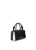 lf2604052-Two-tone faux leather shoulder bag-Black-Ecru