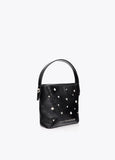 lf2604060-Star and heart studded shoulder bag-Black