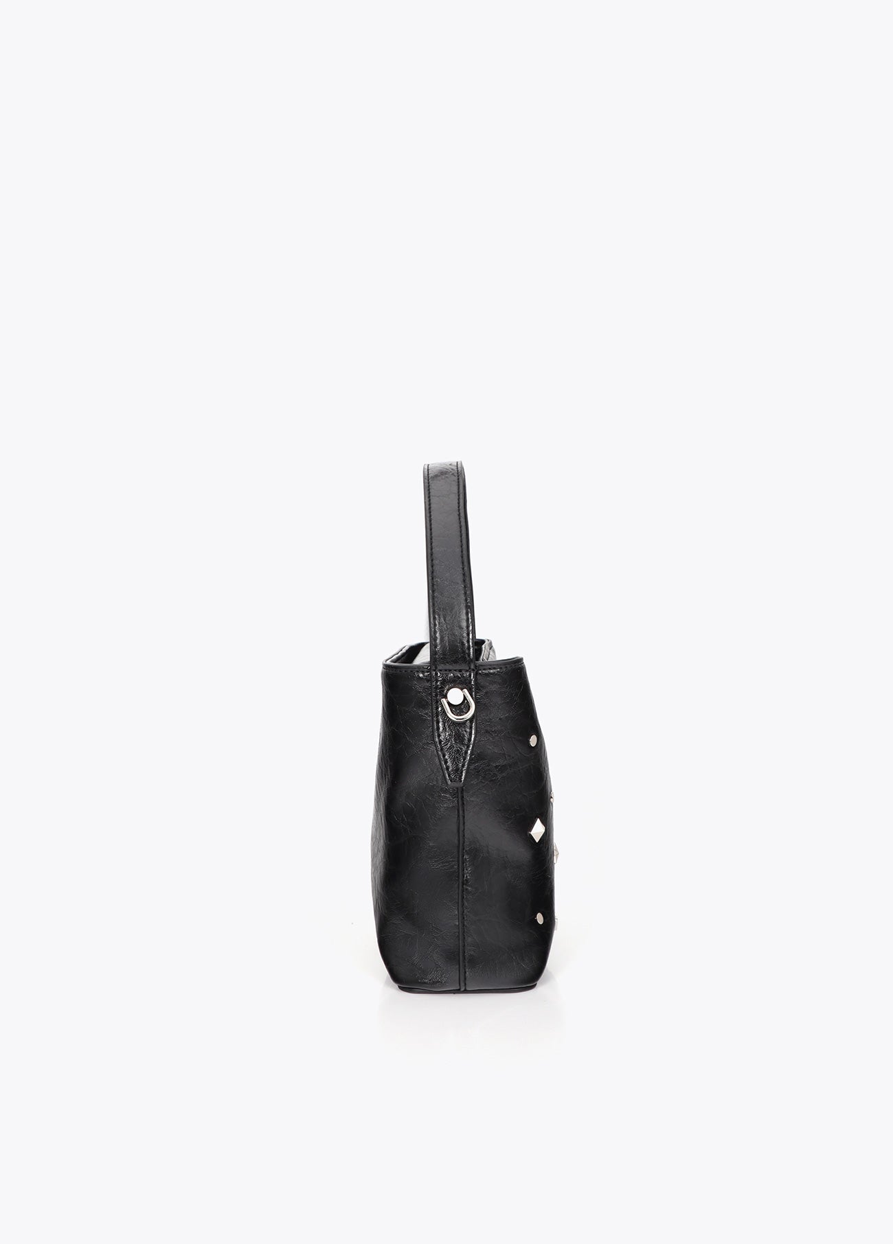lf2604060-Star and heart studded shoulder bag-Black