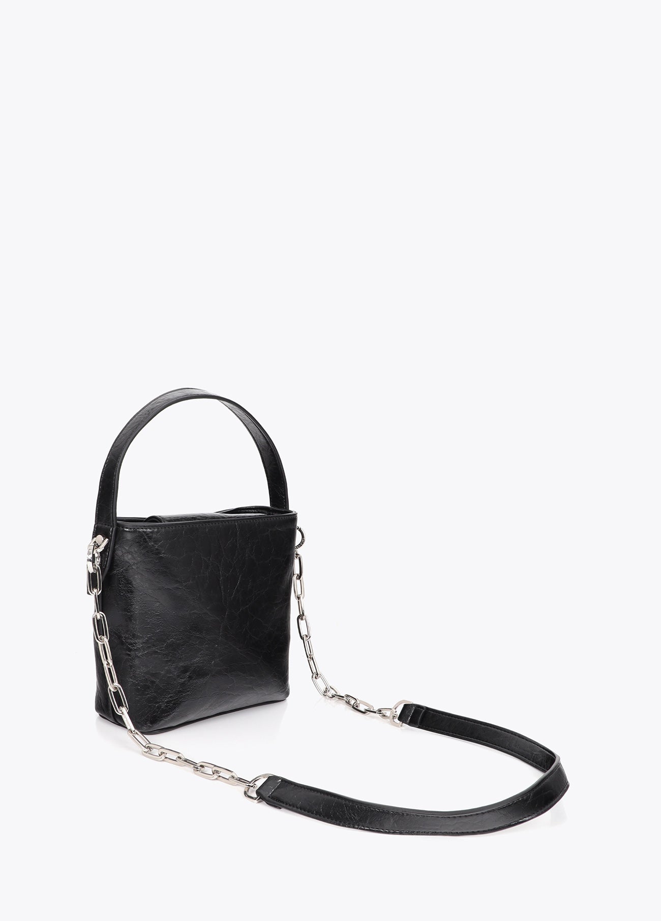 lf2604060-Star and heart studded shoulder bag-Black