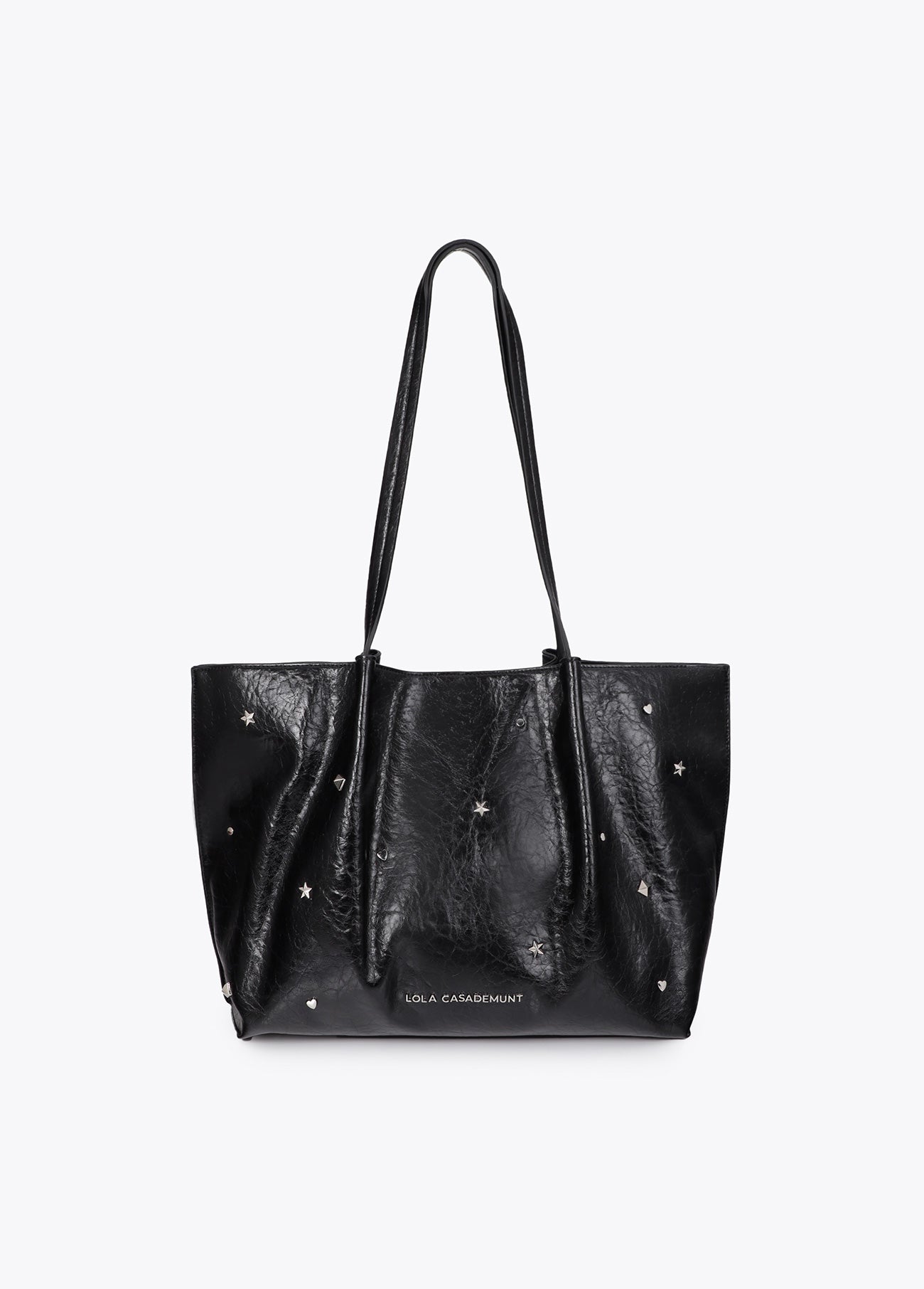lf2604061-Shopper studded star and heart-Black