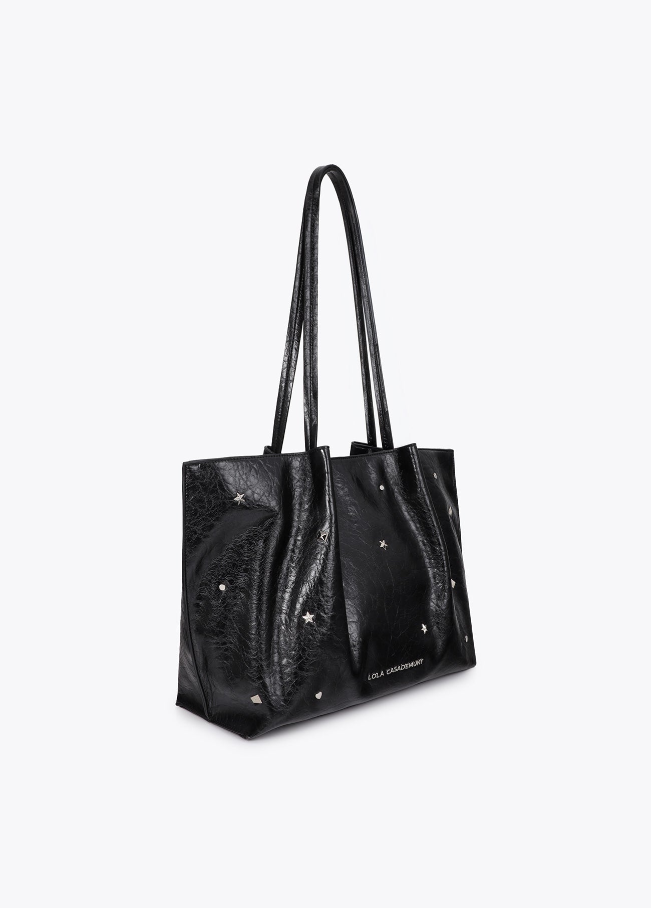 lf2604061-Shopper studded star and heart-Black
