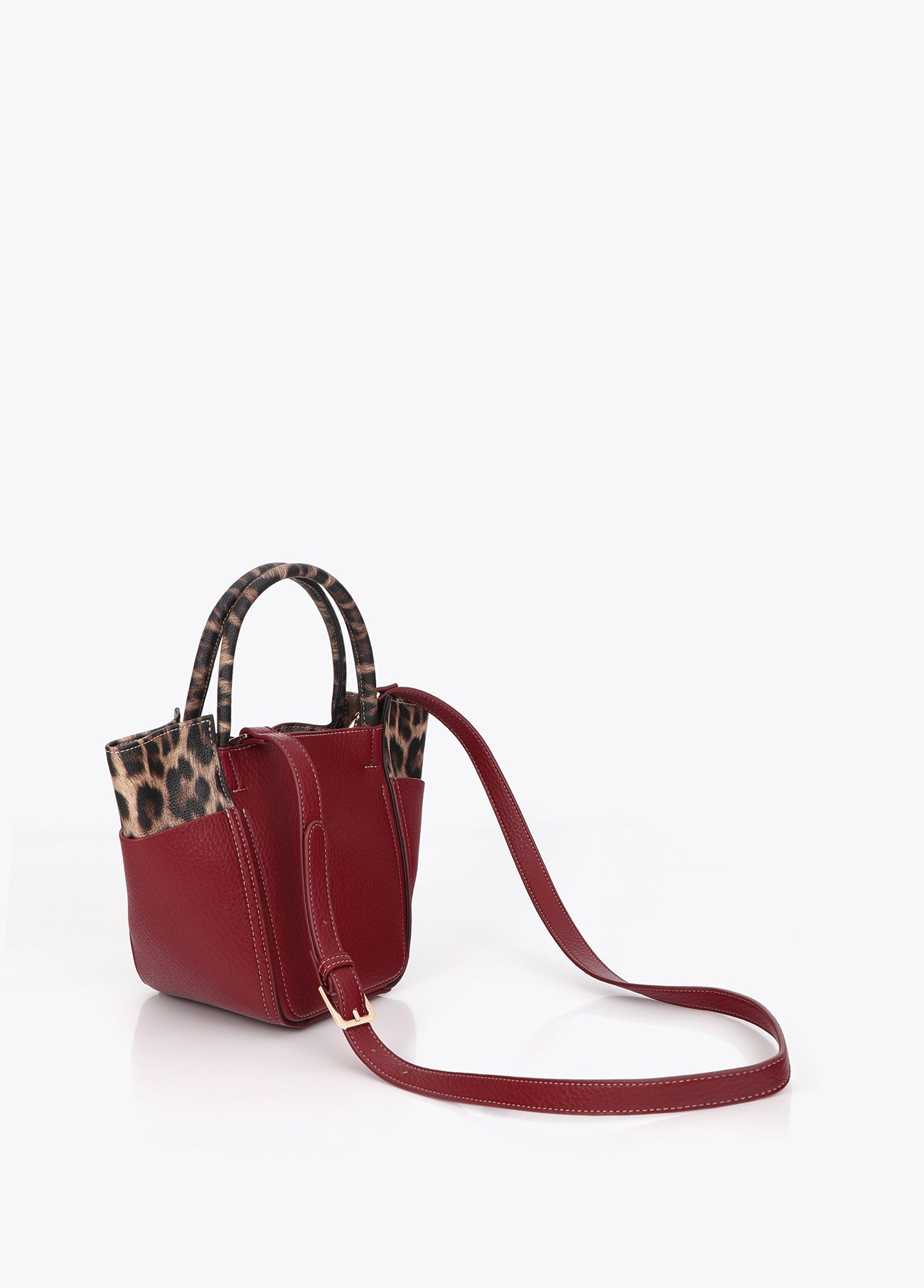 lf2604066-Tricolor shoulder bag-Bordeaux