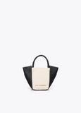 lf2604066-Tricolor shoulder bag-Ecru-Black