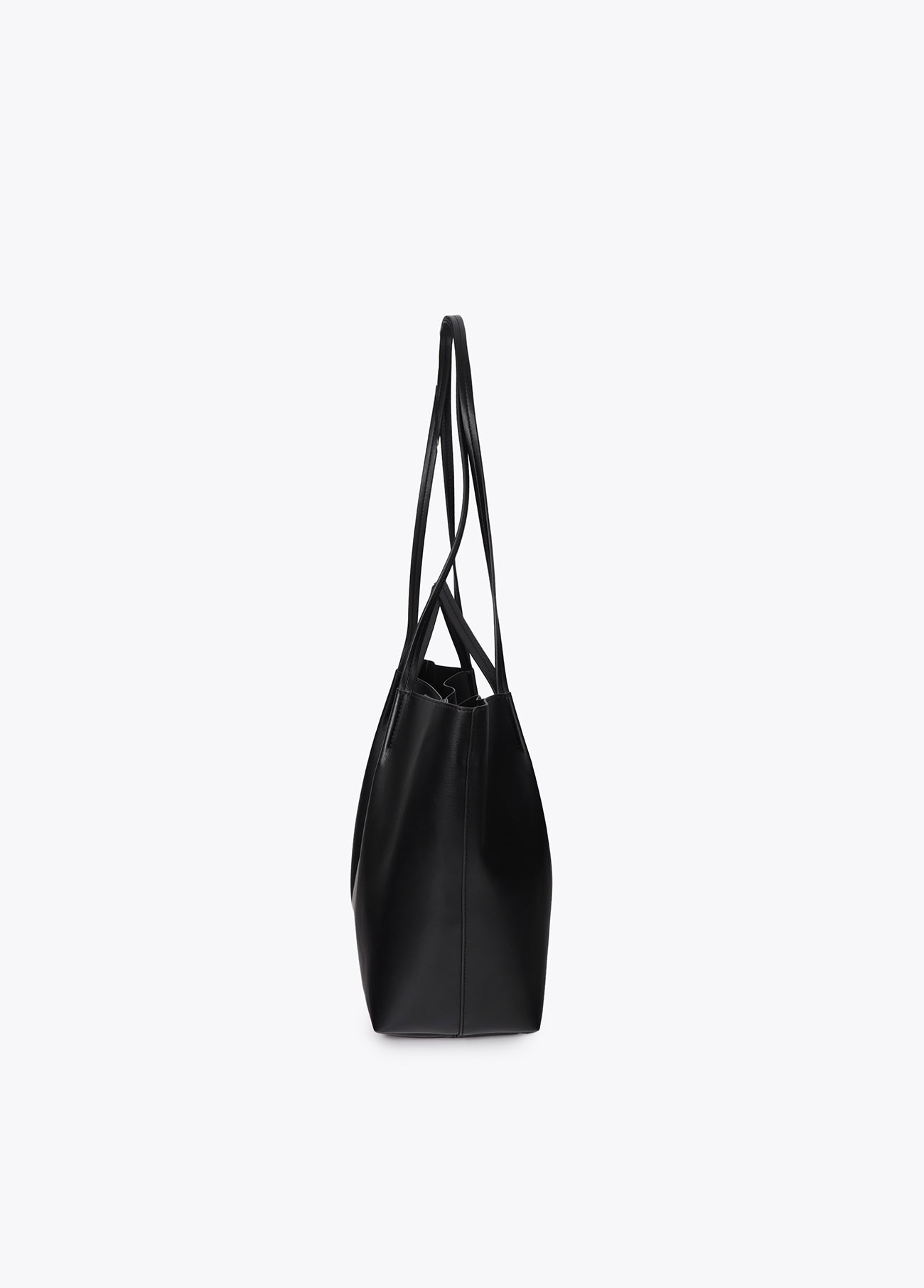 lf2604070-Leather-effect shopper with double handle-Black