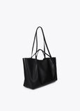 lf2604070-Leather-effect shopper with double handle-Black