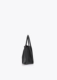 lf2604071-Leather-effect shoulder bag with double handle-Black