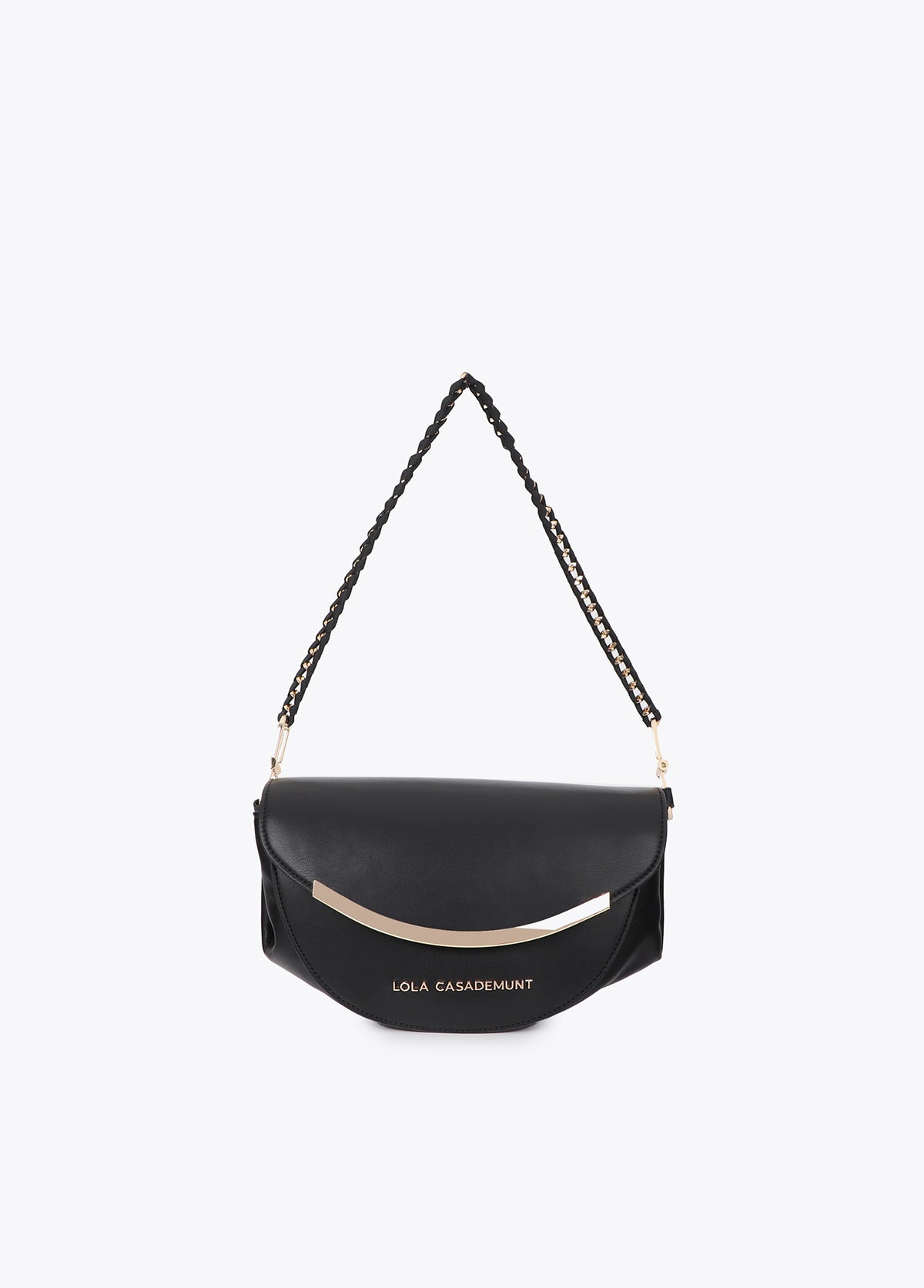 lf2604080-Shoulder strap with metallic detail-Black