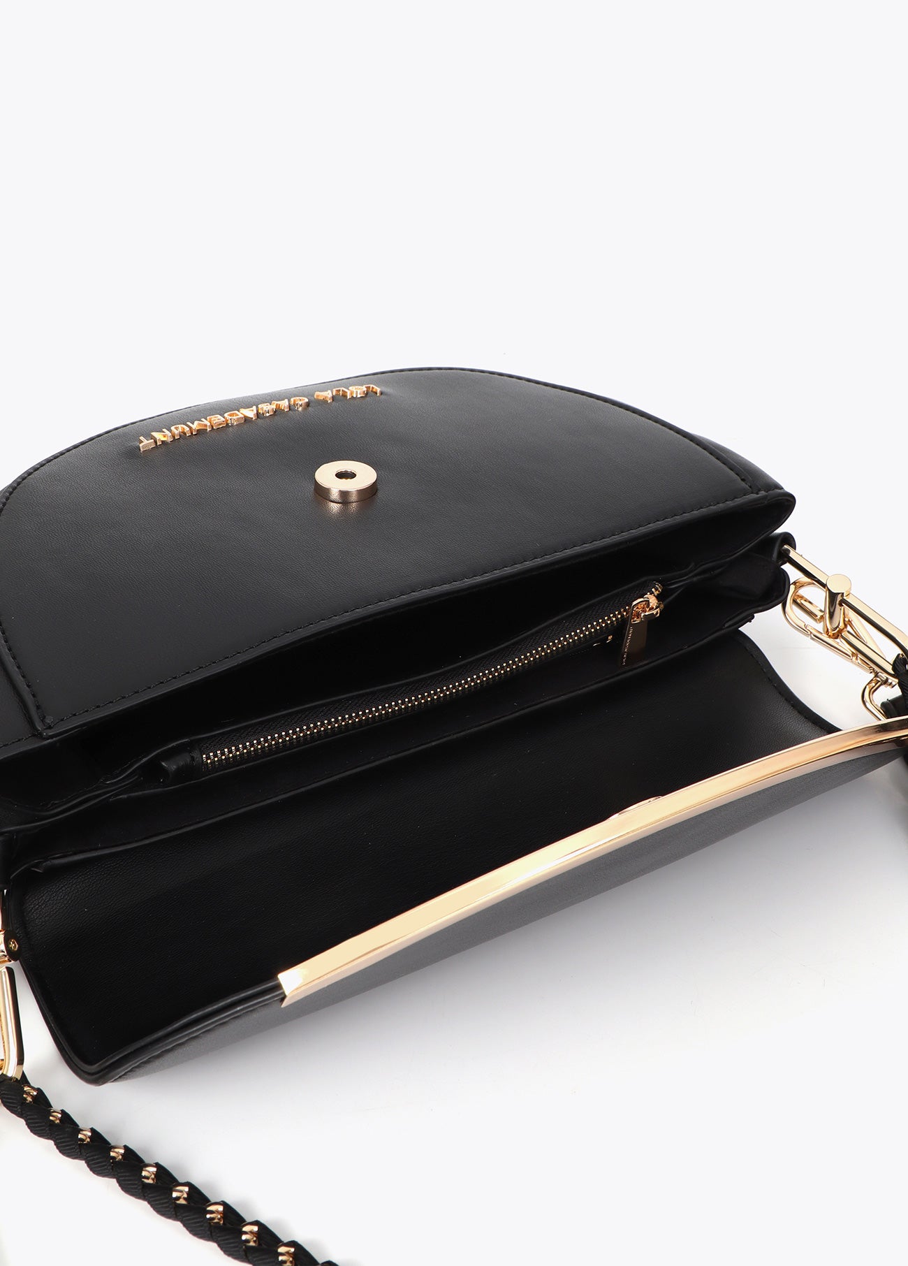 lf2604080-Shoulder strap with metallic detail-Black