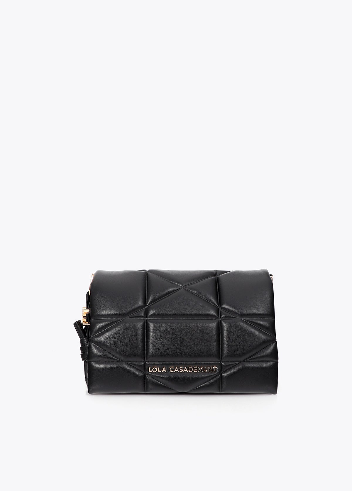 lf2604086-Padded shoulder bag with knot detail with LC-Black