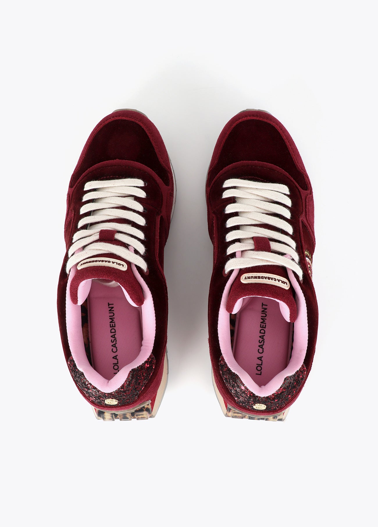 lf2605013-Sneaker with custom platform in combination of materials and leather-Black-Red