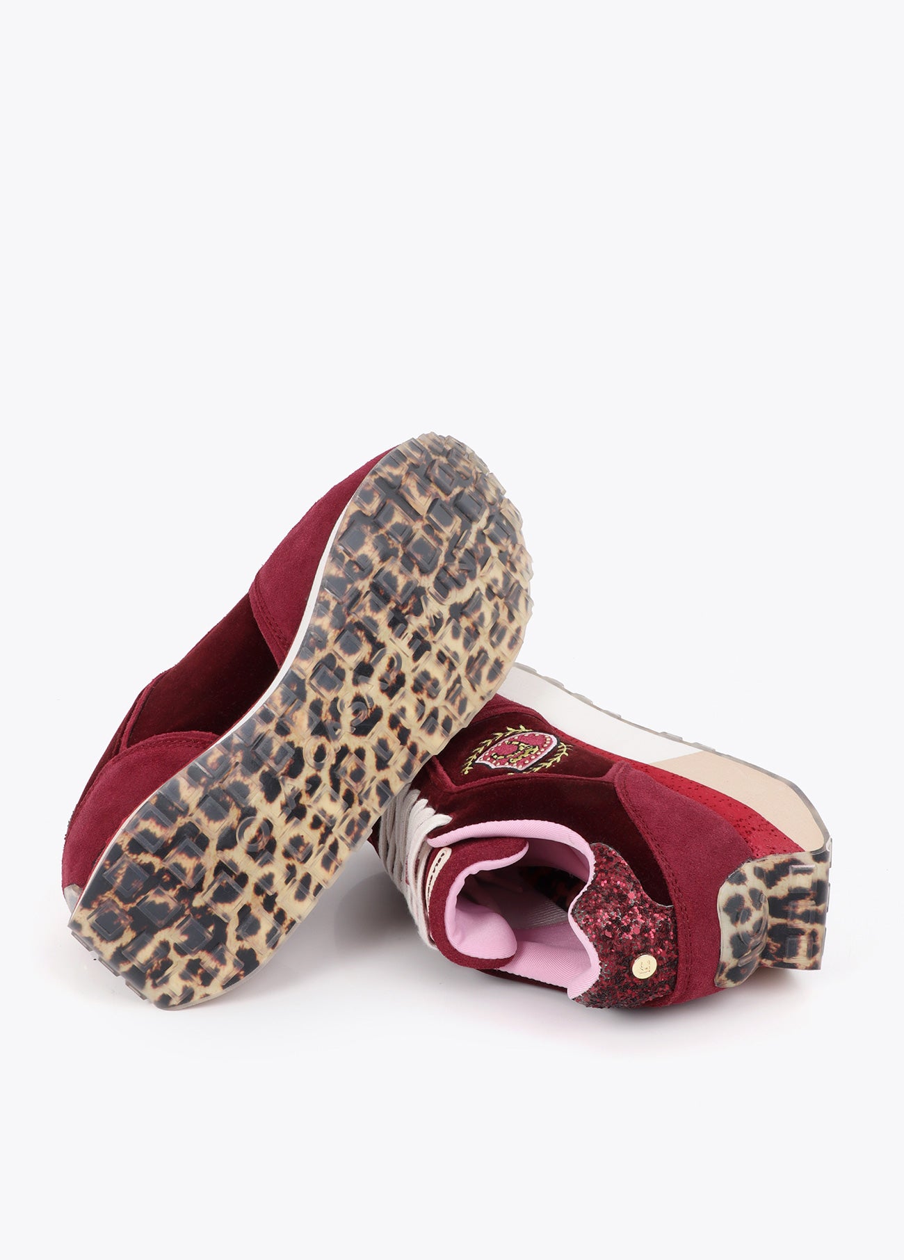 lf2605013-Sneaker with custom platform in combination of materials and leather-Black-Red