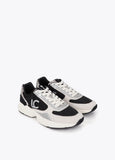 lf2605018-Sneaker with a combined running sole in different materials and leather-Black-Ecru