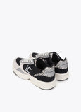 lf2605018-Sneaker with a combined running sole in different materials and leather-Black-Ecru