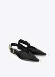 lf2605022-Leopard buckle flat shoe-Black