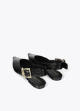 lf2605022-Leopard buckle flat shoe-Black