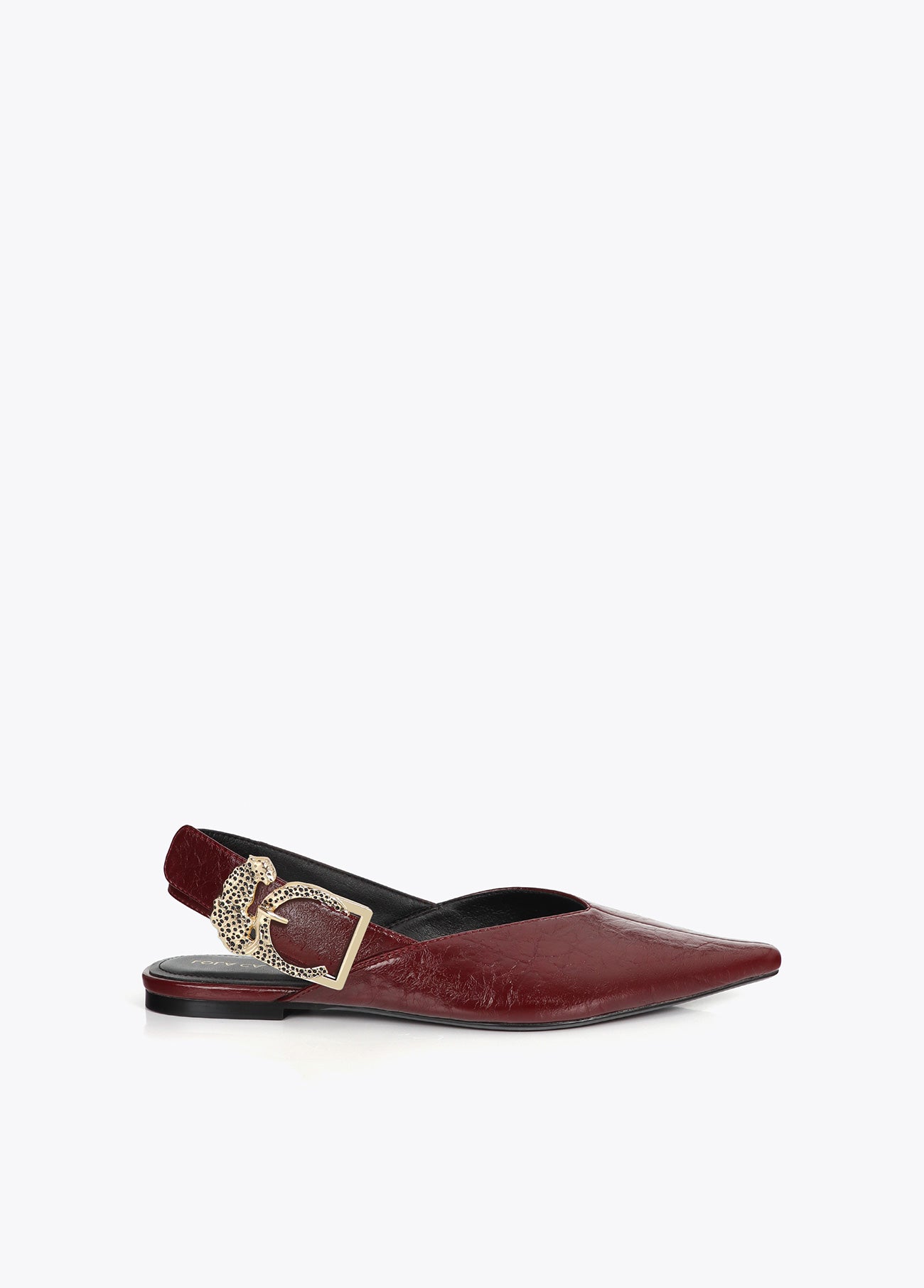 lf2605022-Leopard buckle flat shoe-Bordeaux